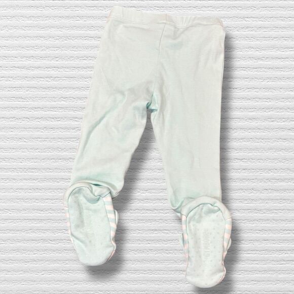 Gymboree Baby Pants 6-9M Mint Green Footed Tiger Face Discontinued 2016 - Picture 4 of 4